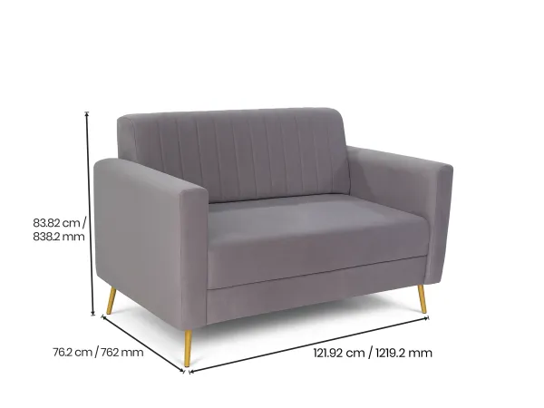 Tulip Upholstered Sofa Set Grey Color